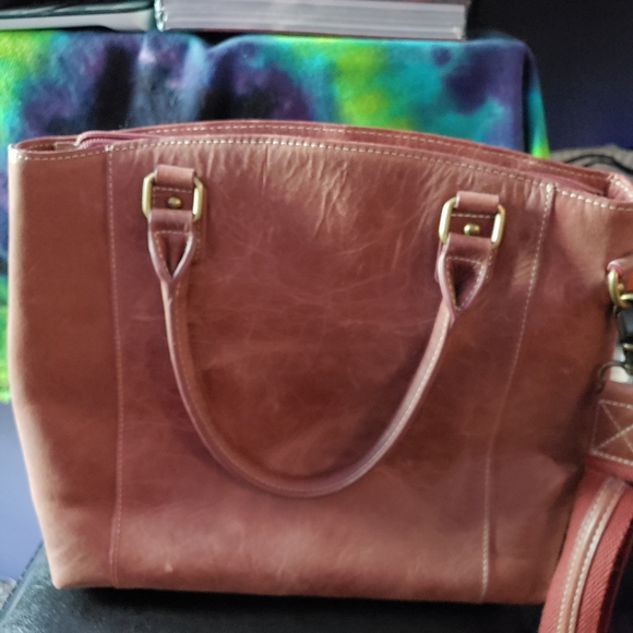 GTM Gun Tote'n Mamas CCW Purse Distressed Buffalo Leather Town Tote Brown - Picture 2 of 11